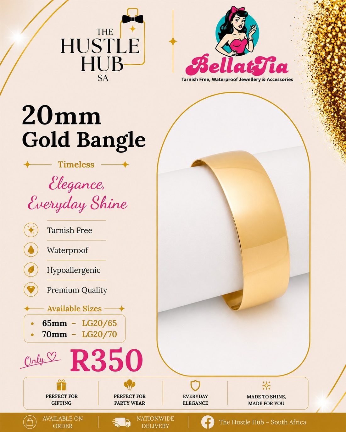 20mm Gold Bangle