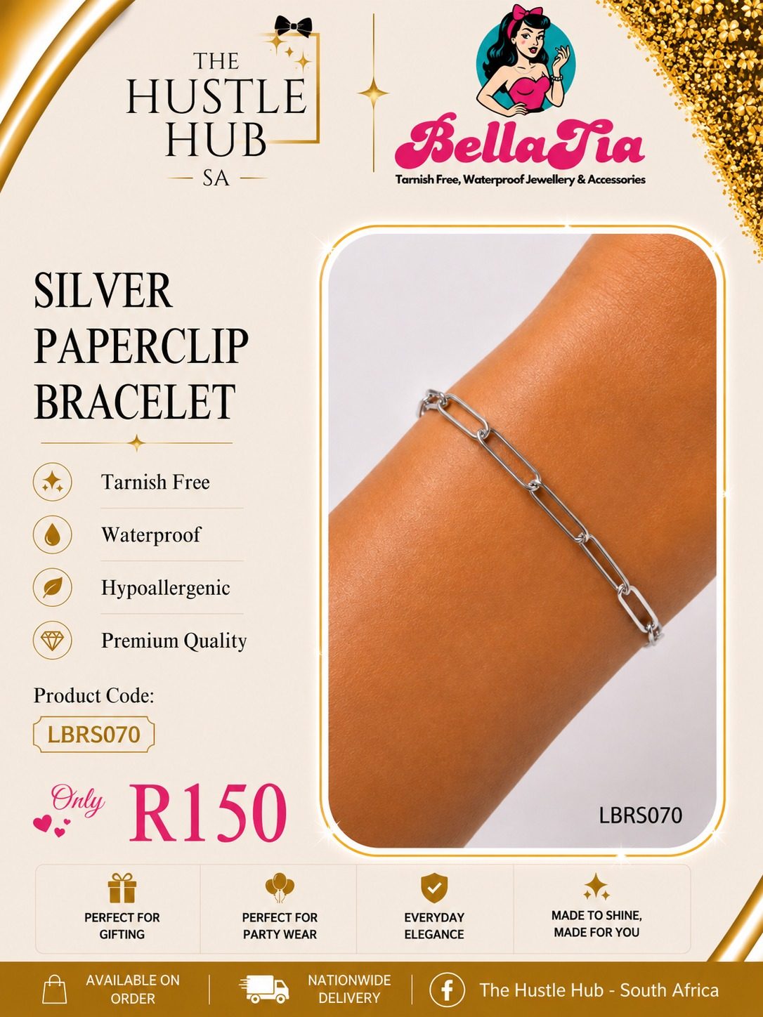 Silver Paperclip Bracelet
