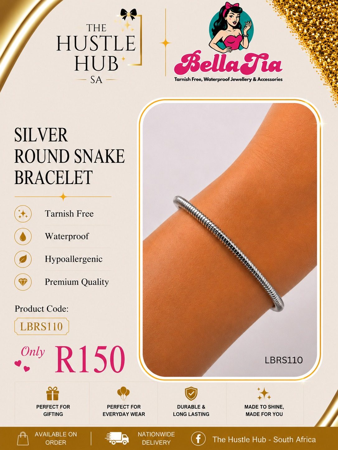 Silver Round Snake Bracelet