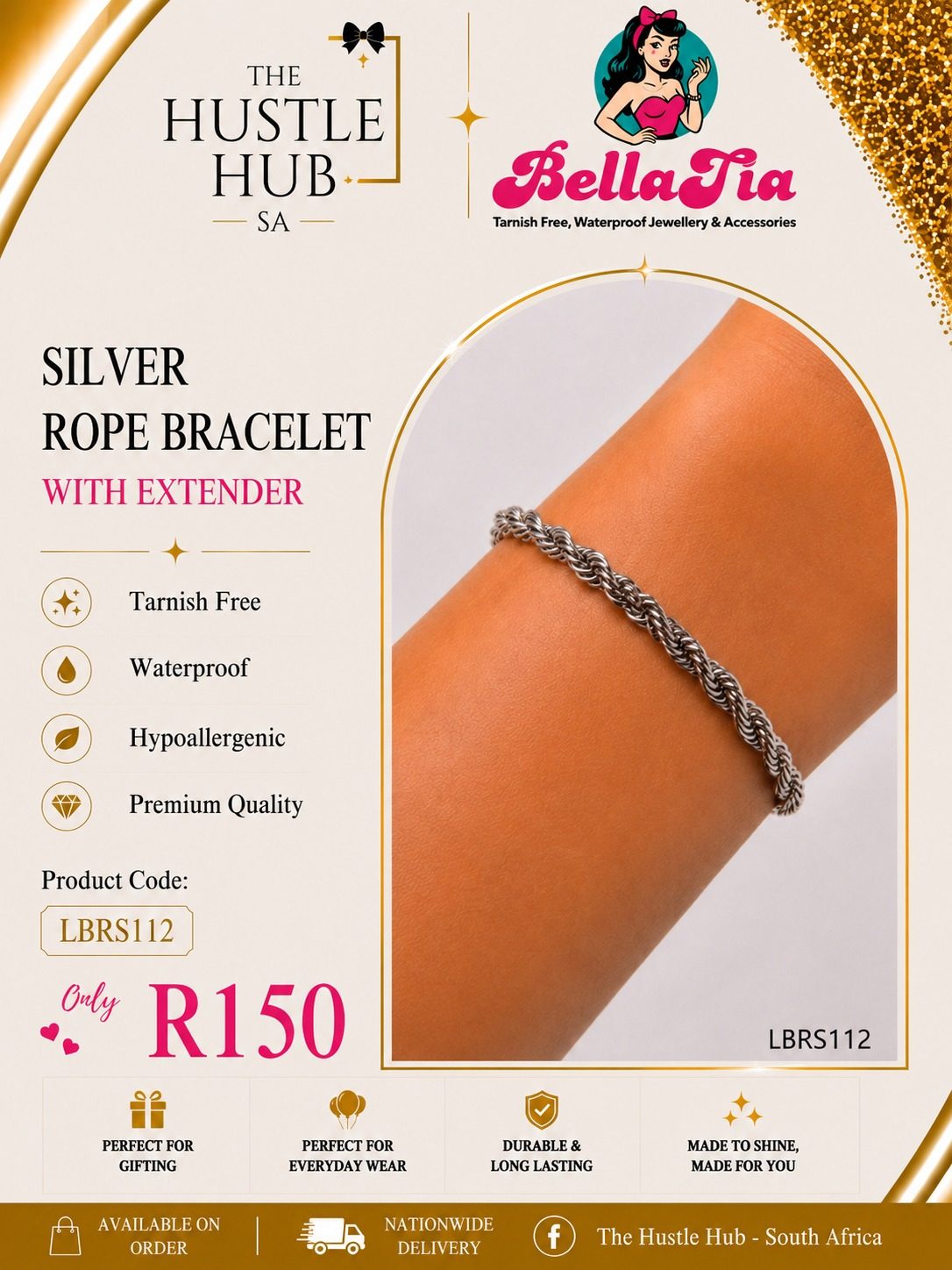 Silver Rope Bracelet