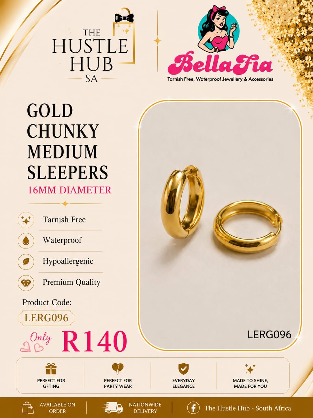 Gold Sleeper with Flowers
