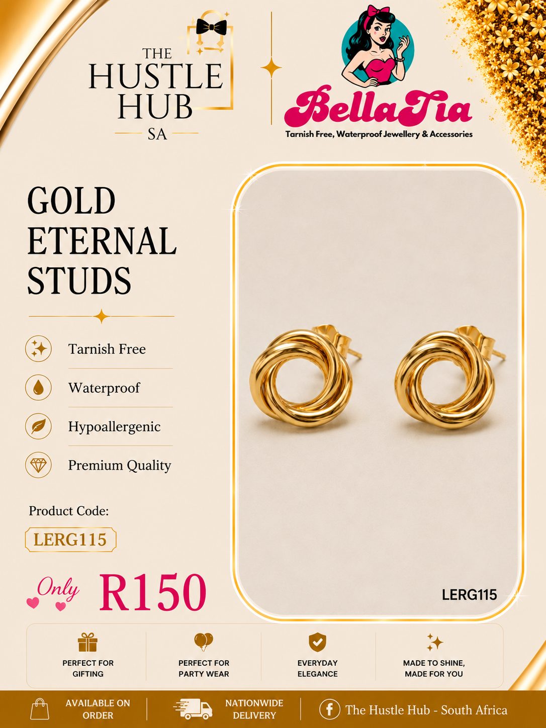 Gold Eternal Studs