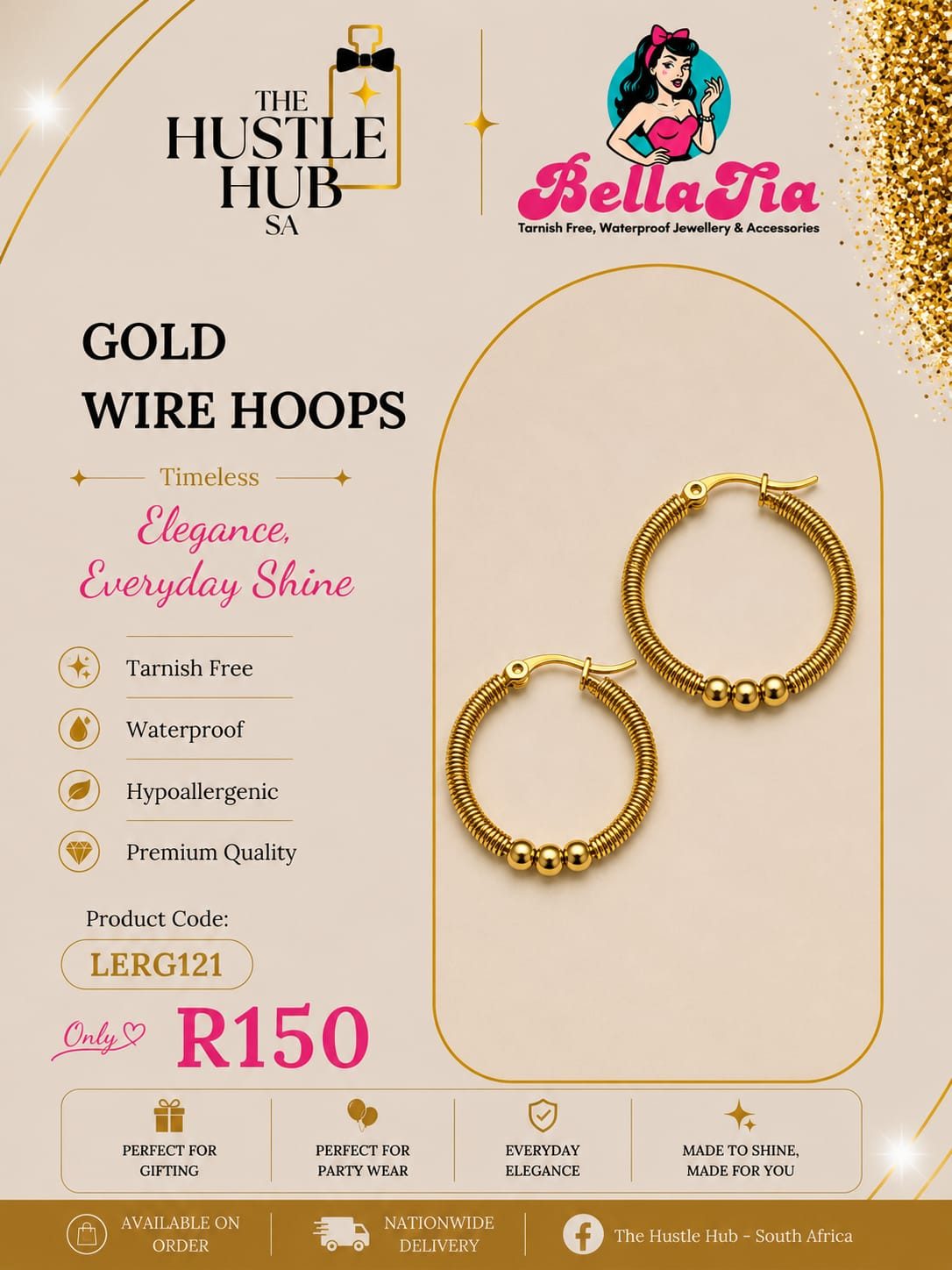 Gold Wire Hoops