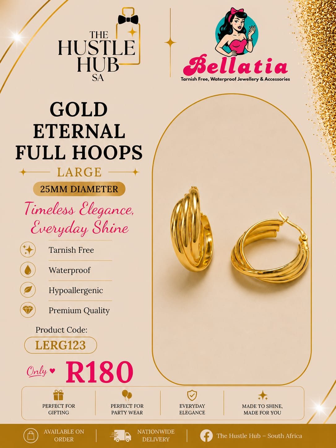 Gold Eternal Full Hoops