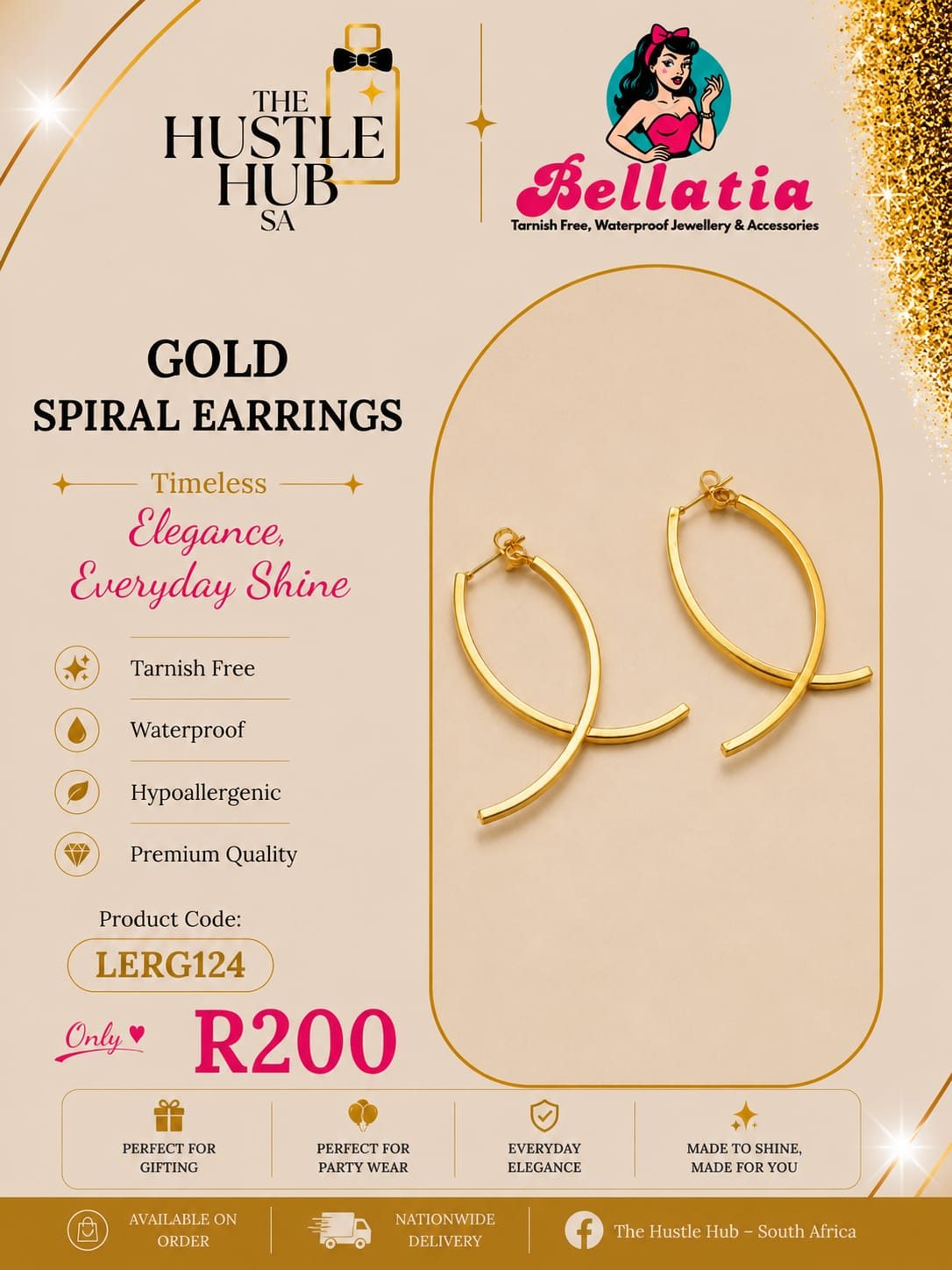 Gold Spiral Earrings