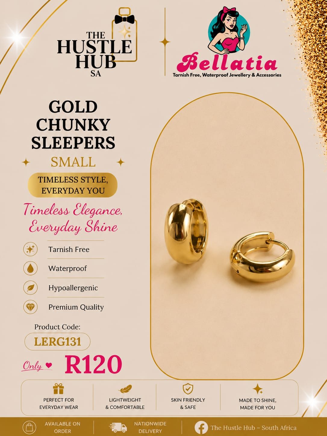 Gold Chunky Sleepers — Small