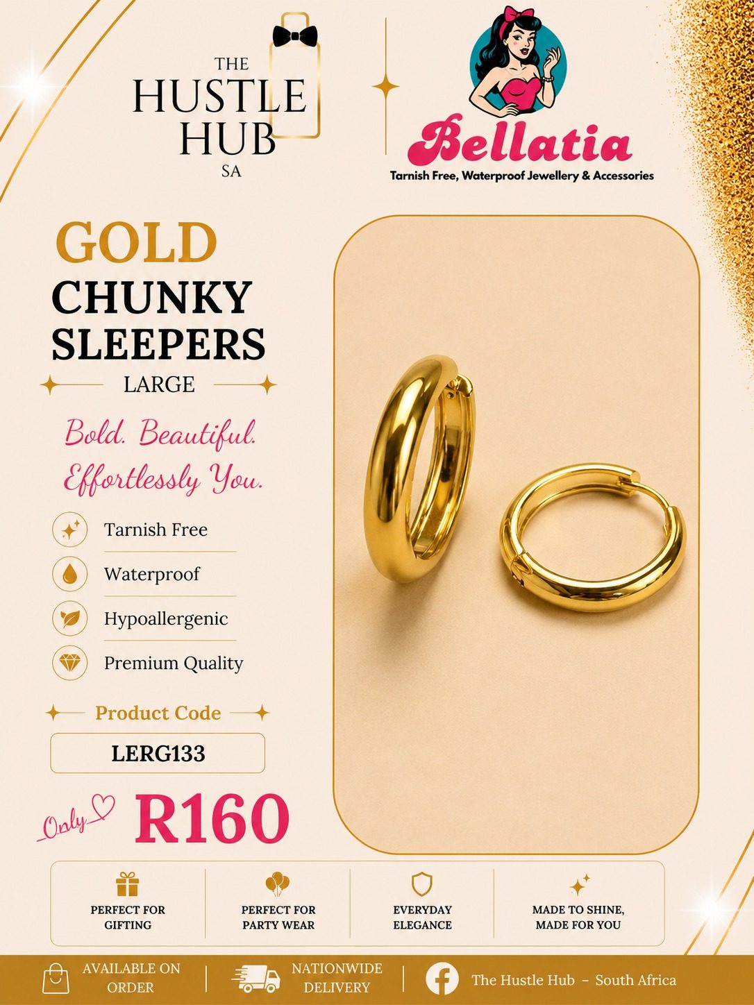 Gold Chunky Sleepers — Large
