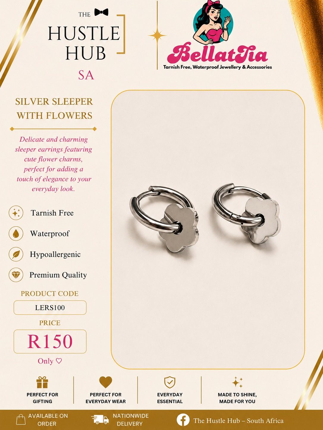 Silver Sleeper with Flowers