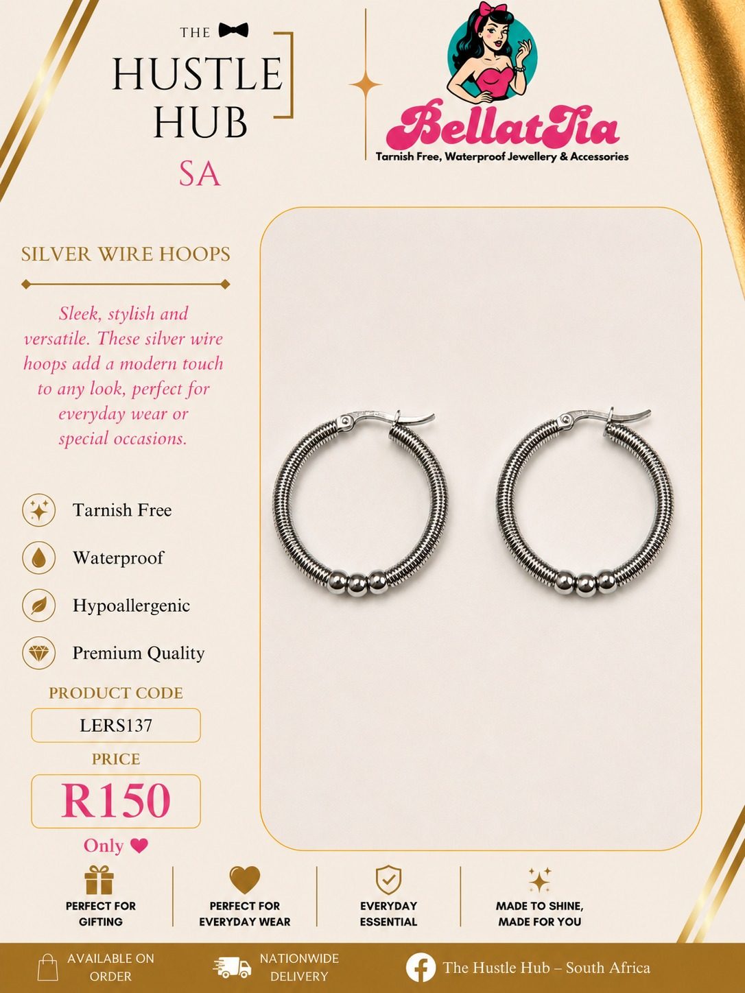 Silver Wire Hoops