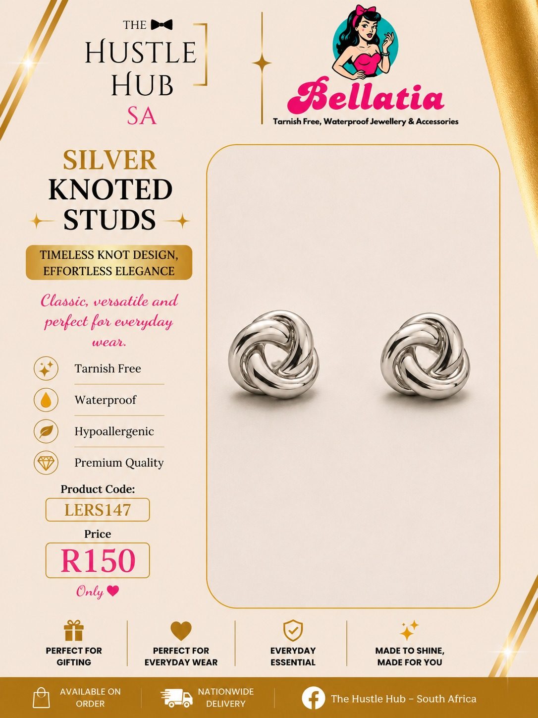 Silver Knoted Studs