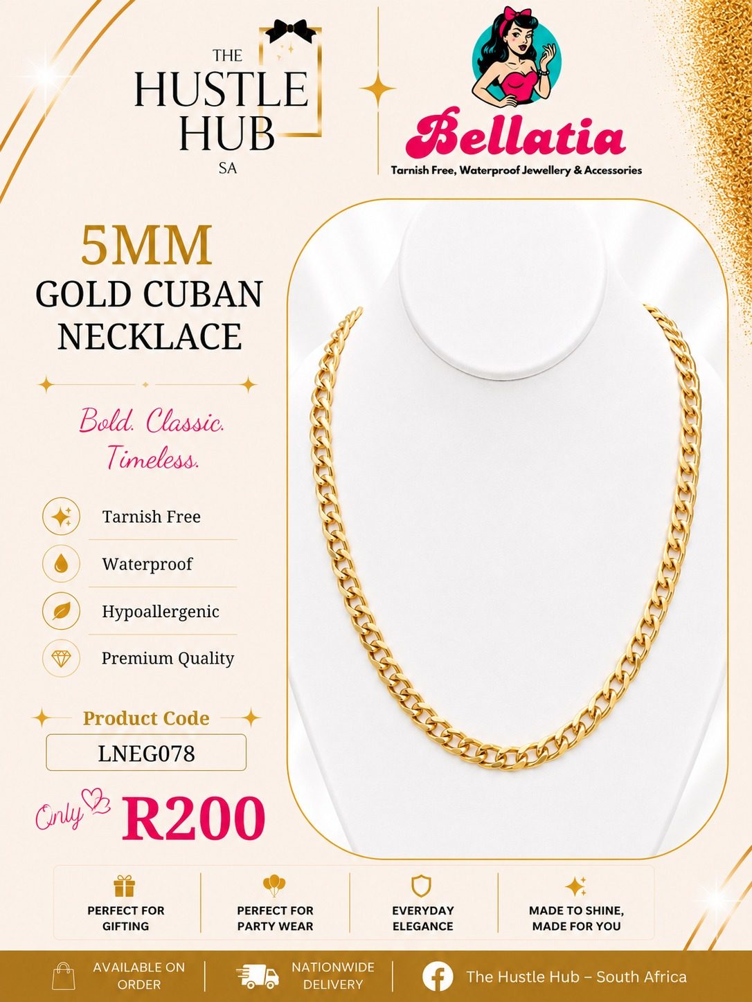 5mm Gold Cuban Necklace