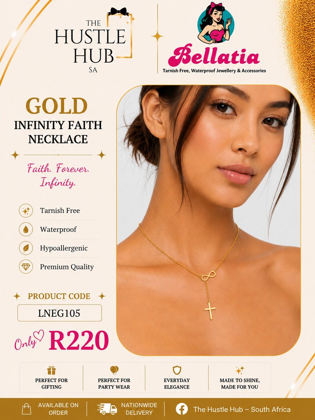 Gold Infinity Faith Necklace