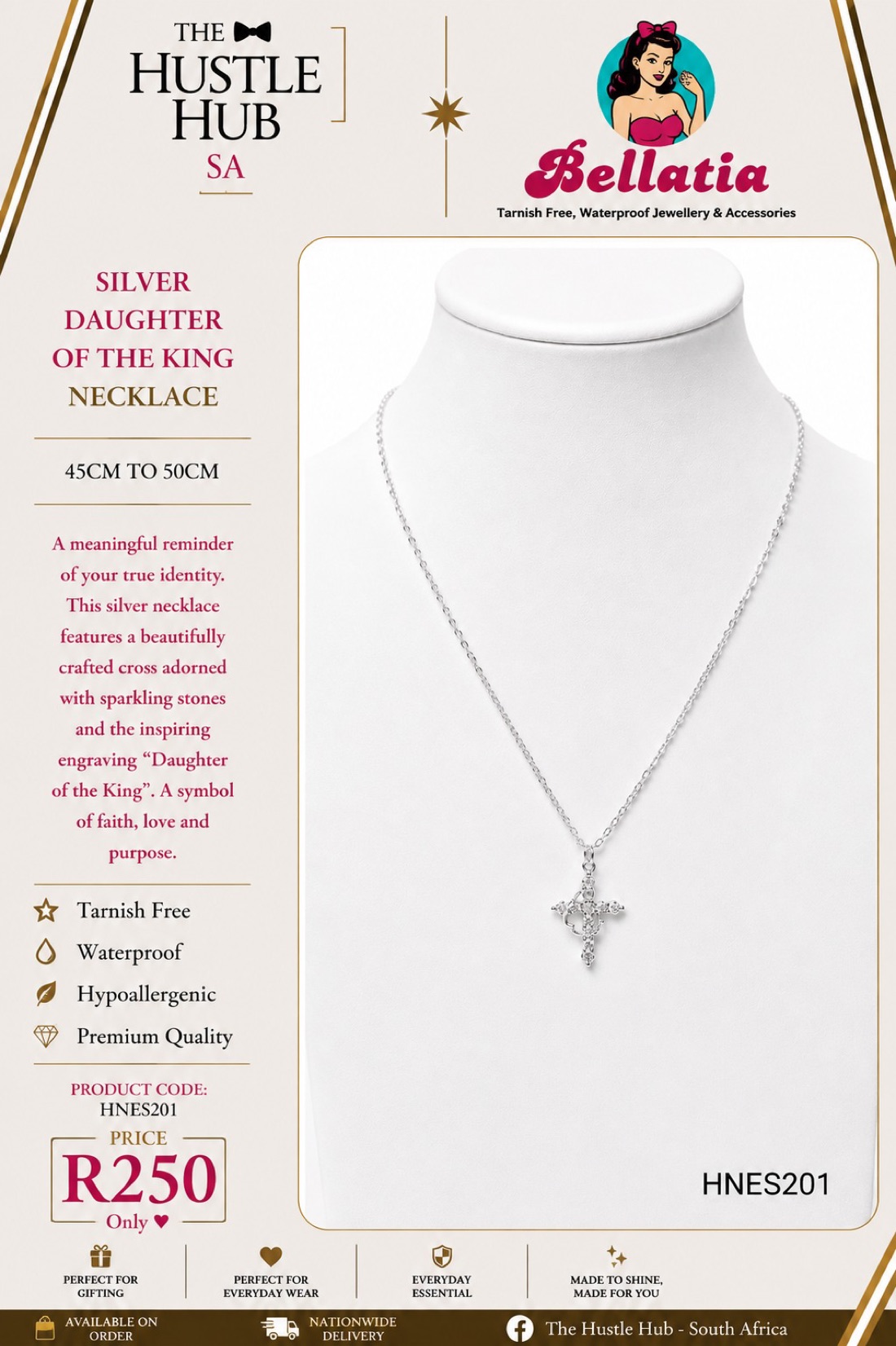Silver Daughter of the King Necklace