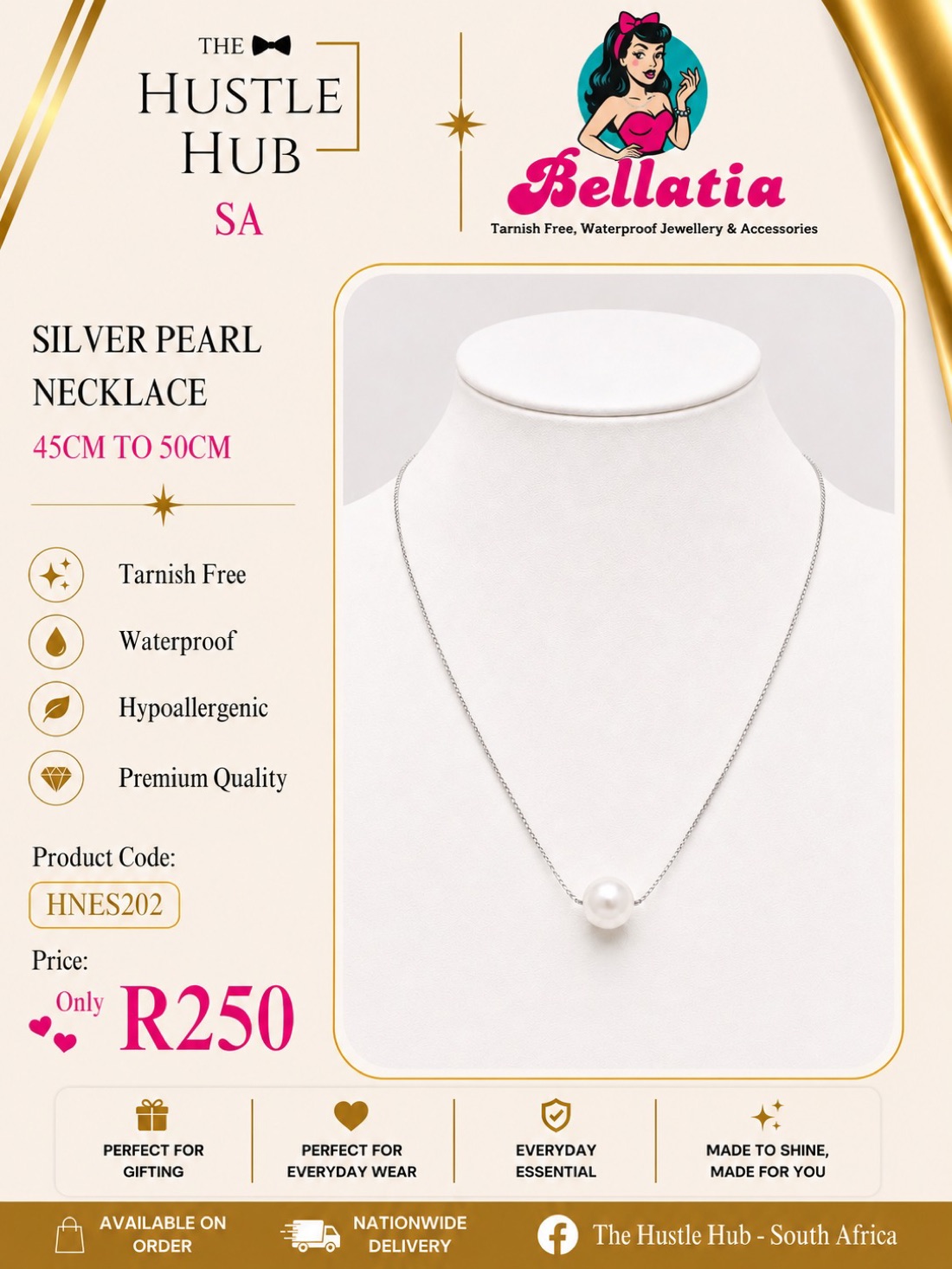 Silver Pearl Necklace