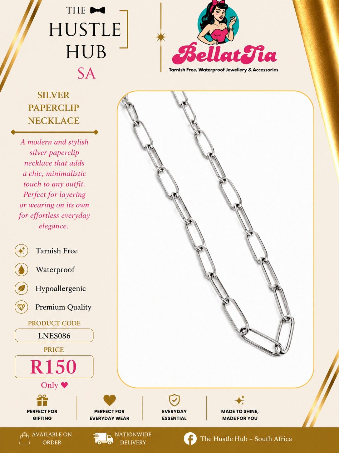 Silver Paperclip Necklace