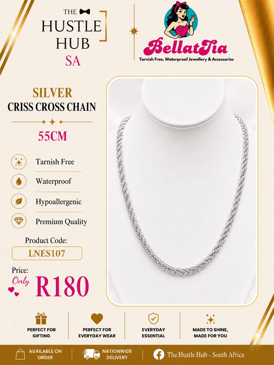 Silver Criss Cross Chain