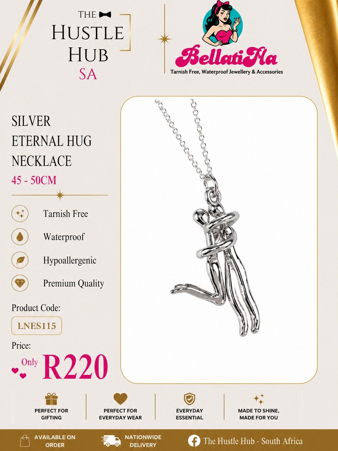 Silver Eternal Hug Necklace