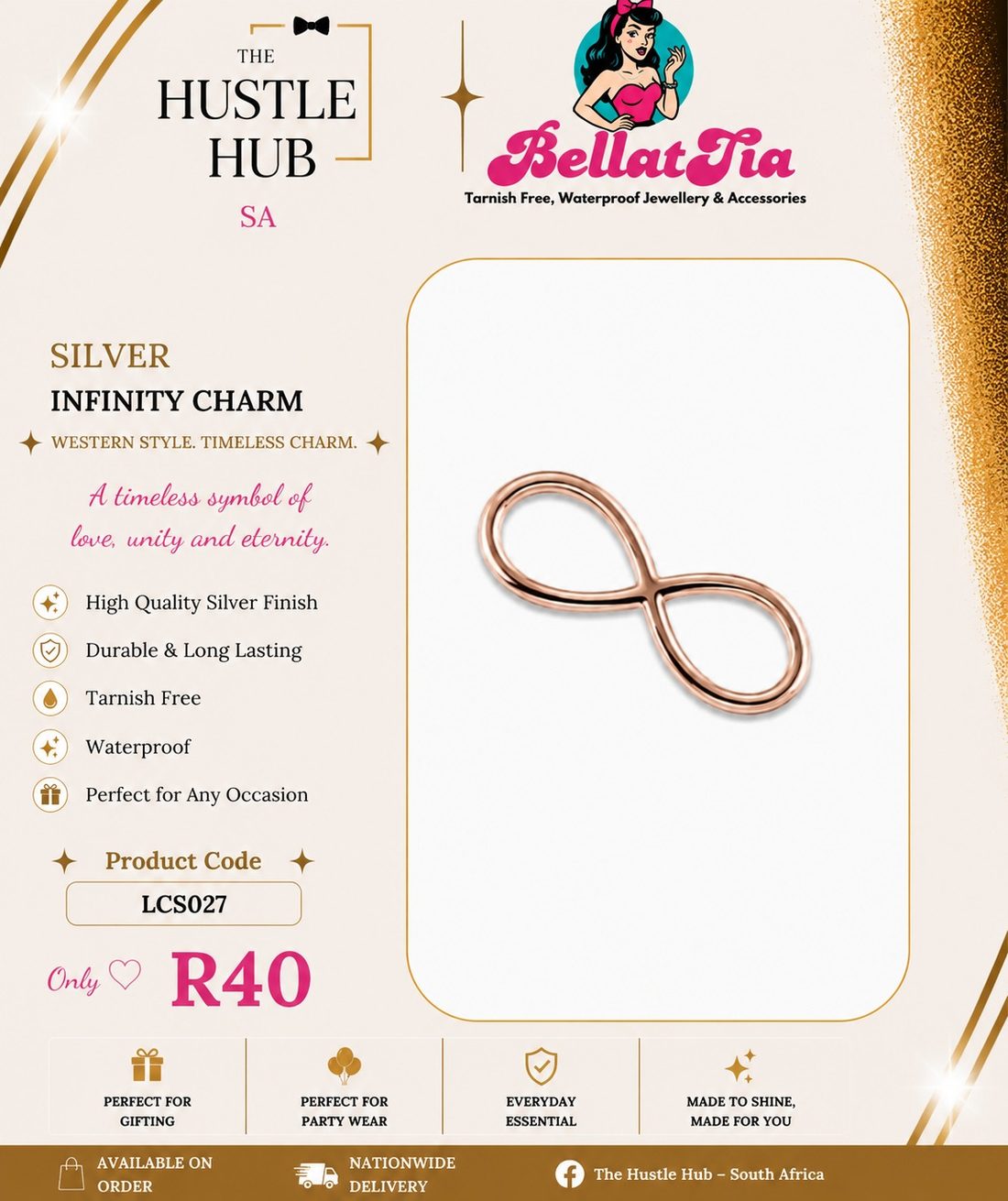 Silver Infinity Charm