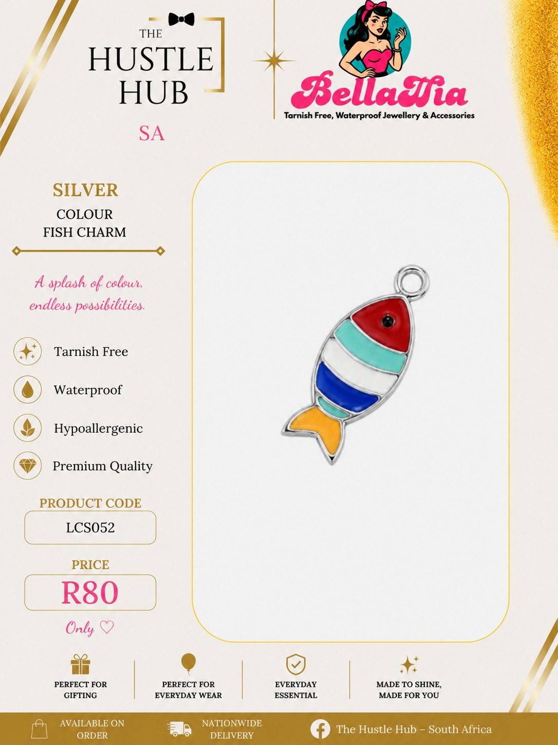 Silver Colour Fish Charm