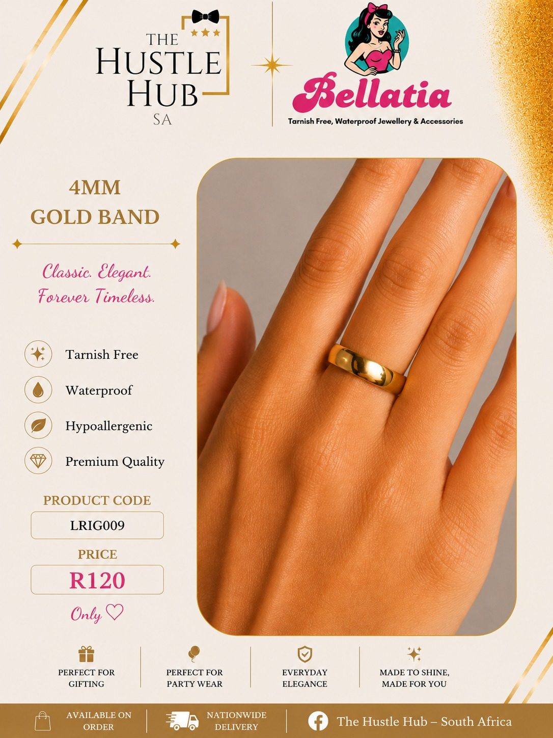 4mm Gold Band Ring