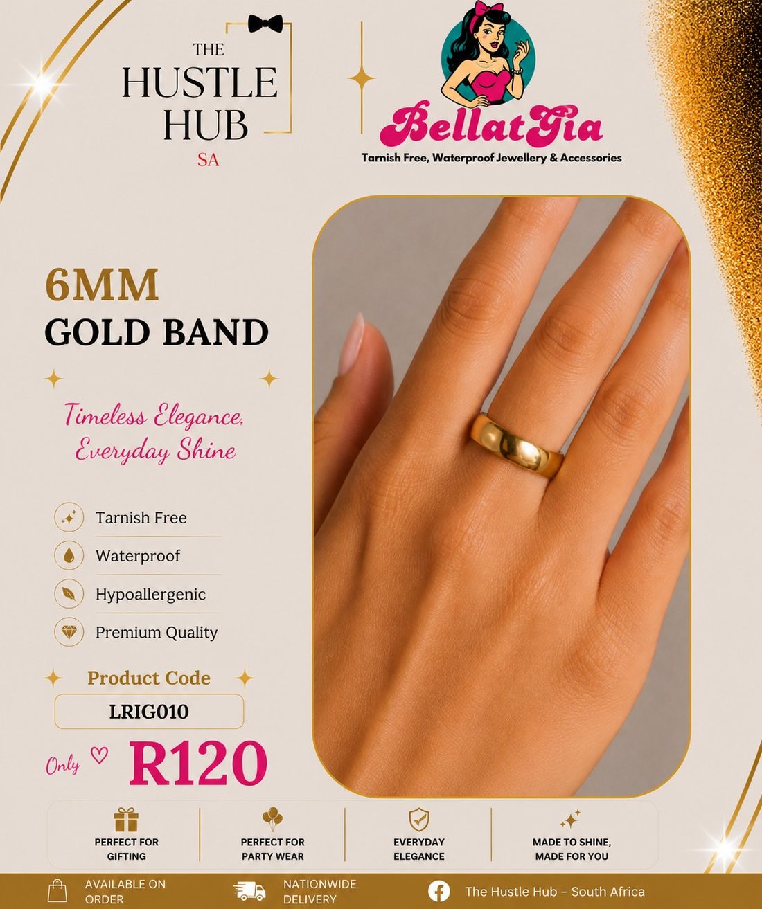6mm Gold Band Ring