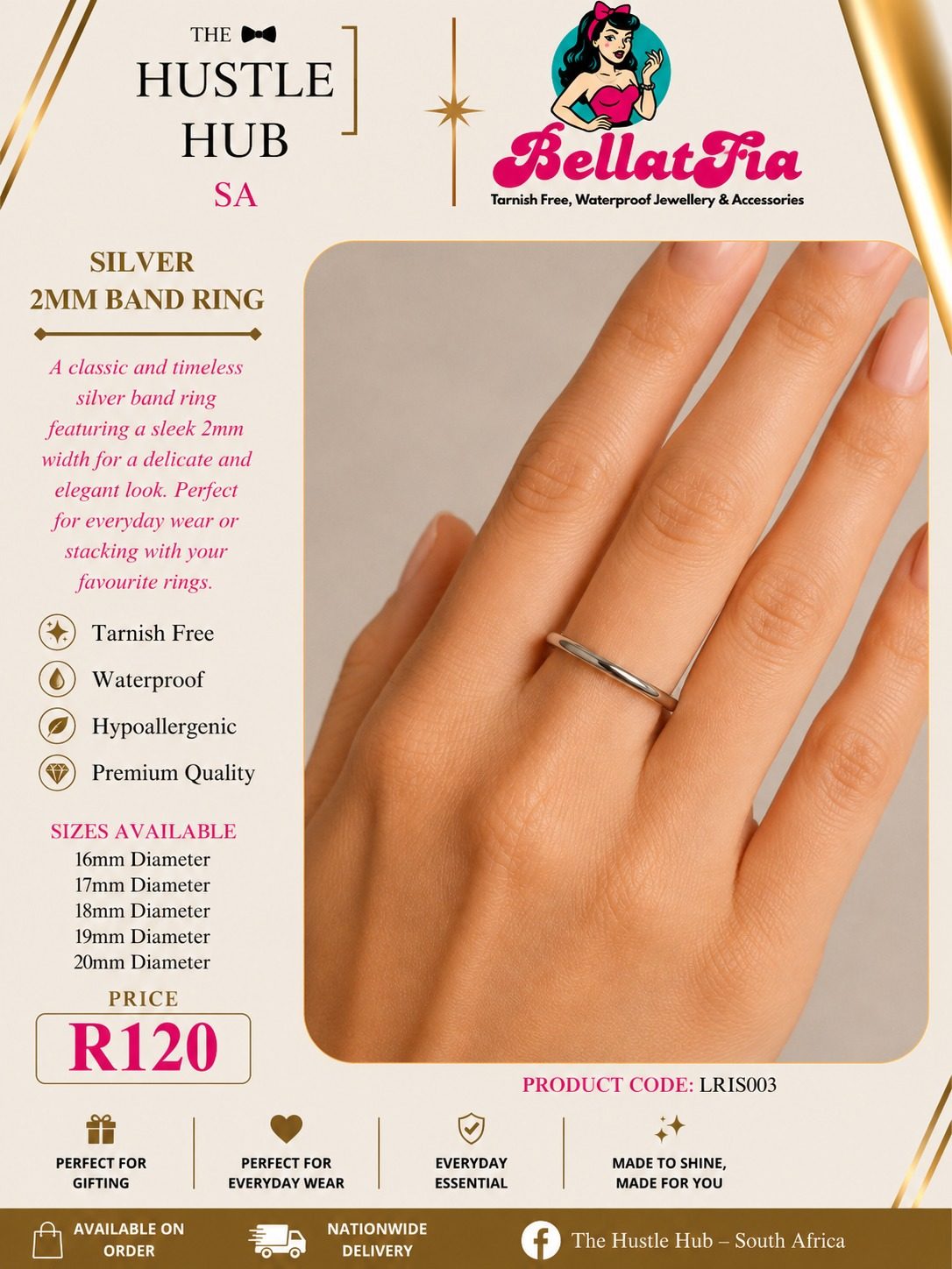 Silver 2mm Band Ring