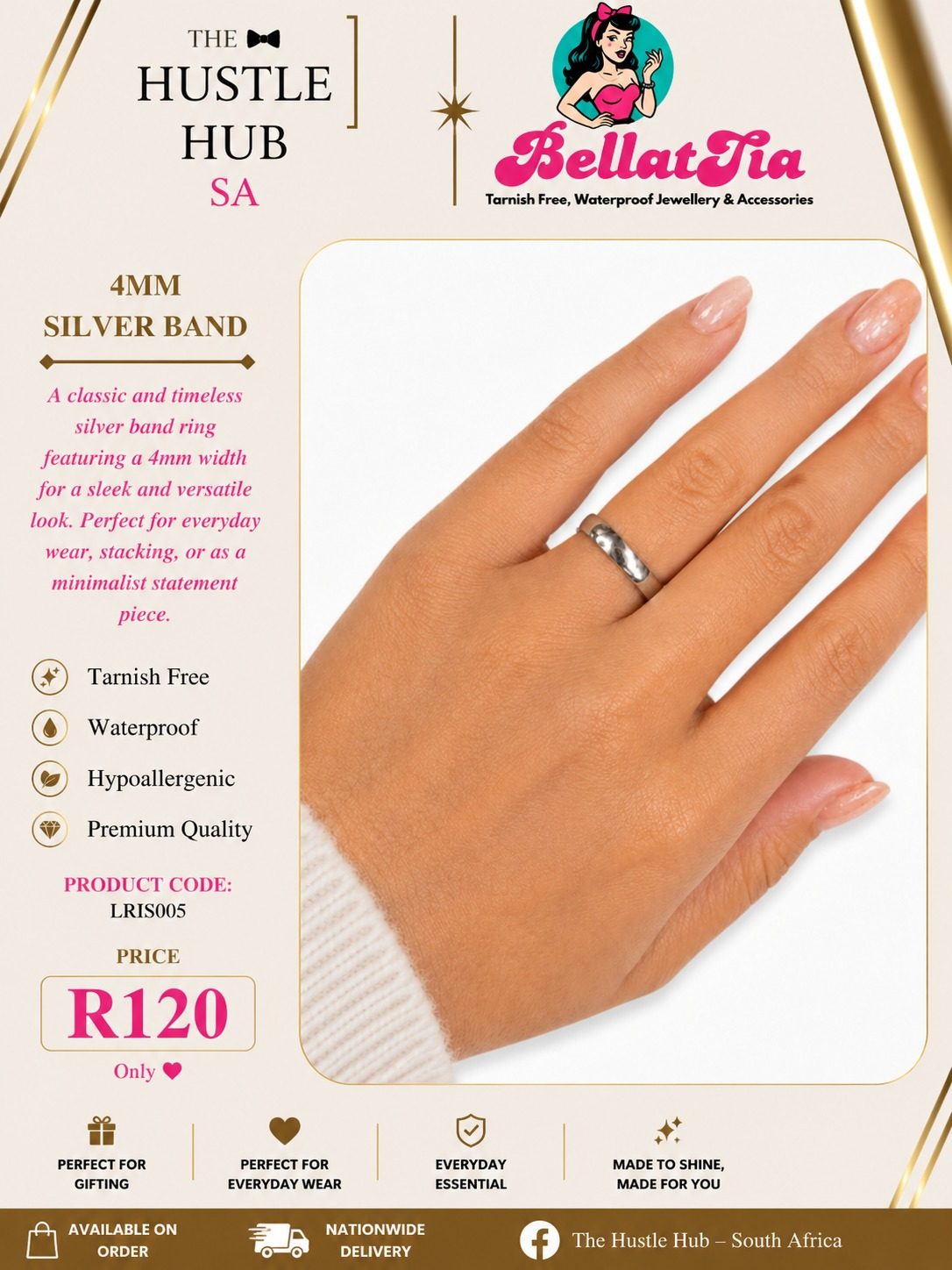 4mm Silver Band