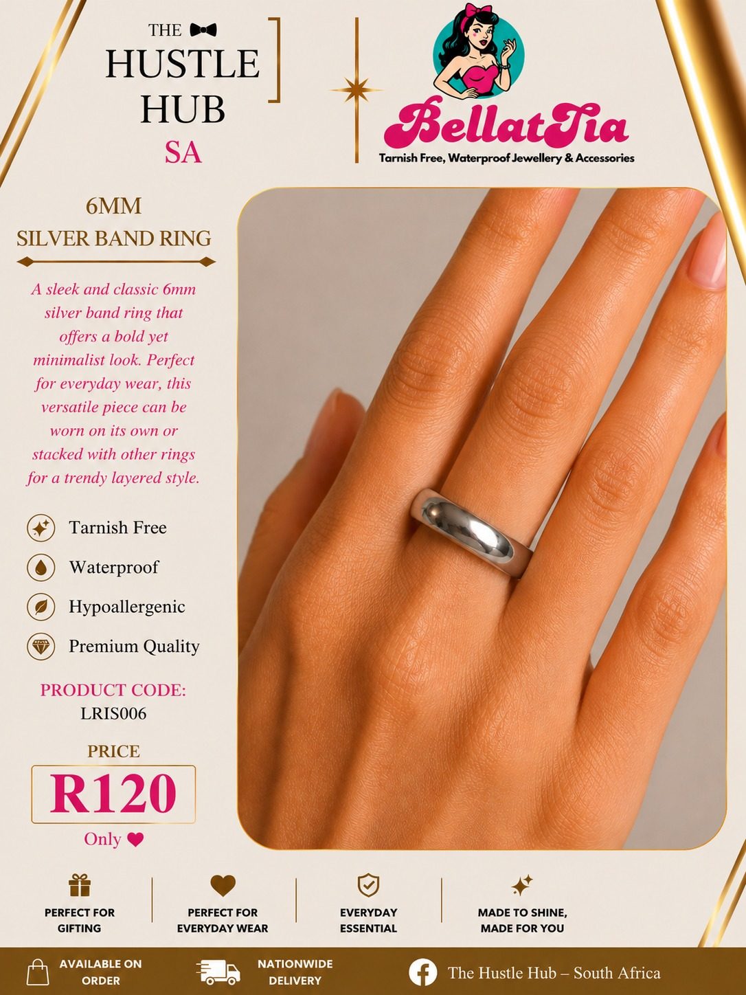 6mm Silver Band Ring