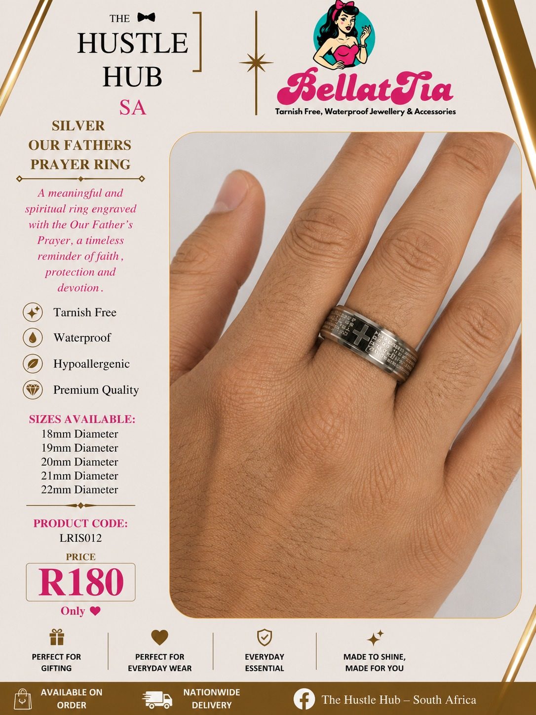 Silver Our Fathers Prayer Ring