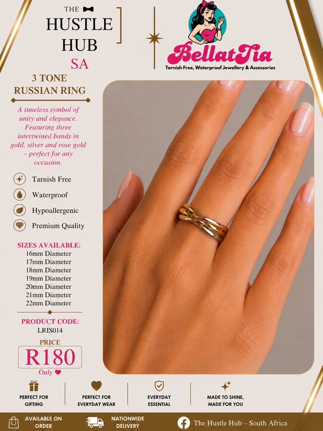3 Tone Russian Ring