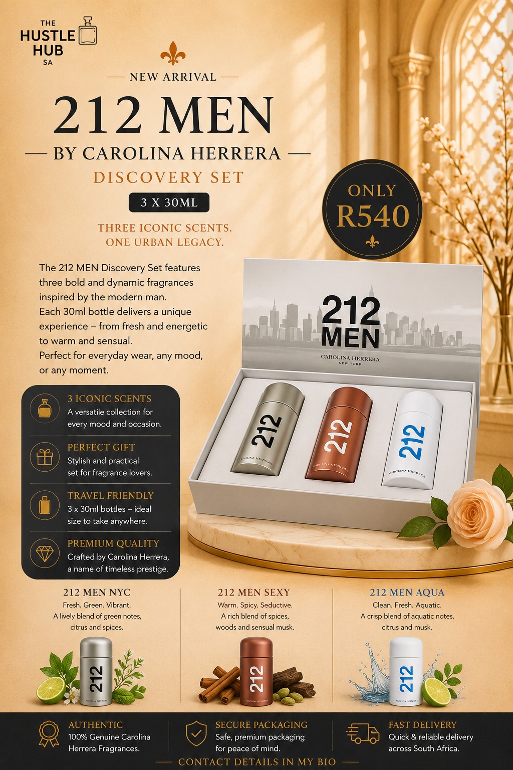 212 Men by Carolina Herrera Discovery Set 3x30ml