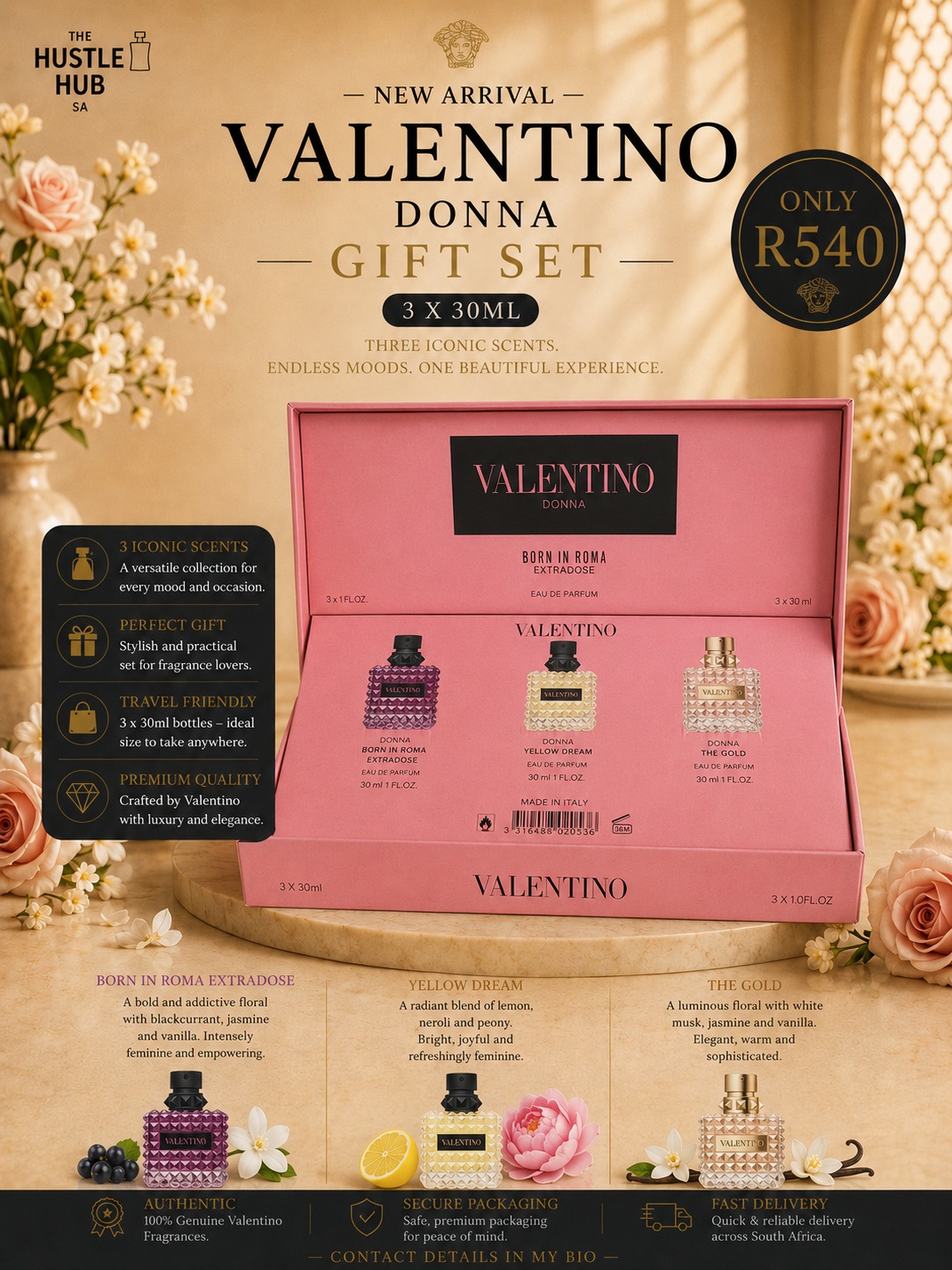Valentino Donna Ladies Gift Set 3x30ml