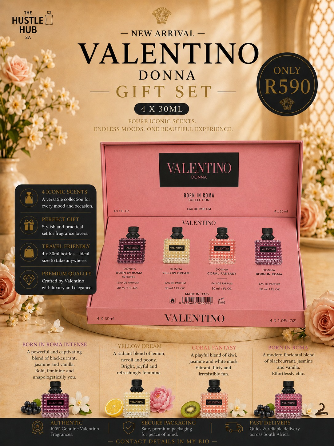 Valentino Donna Ladies Gift Set 4x30ml
