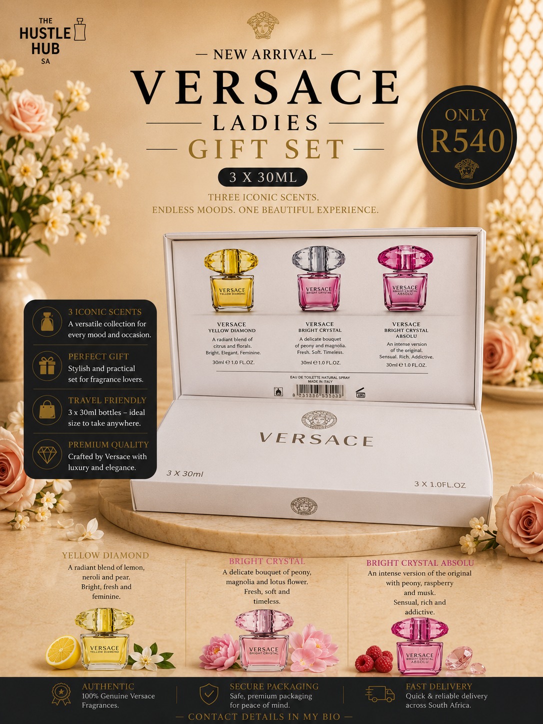 Versace Ladies Gift Set 3x30ml